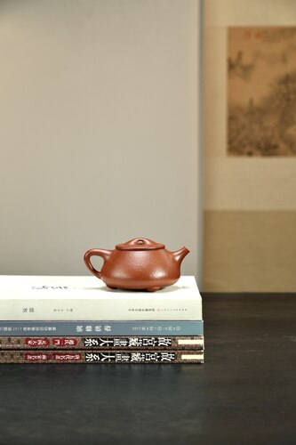 闪购 宜兴紫砂壶全手工红降坡景州石瓢壶270CC家用紫砂泡茶壶紫砂