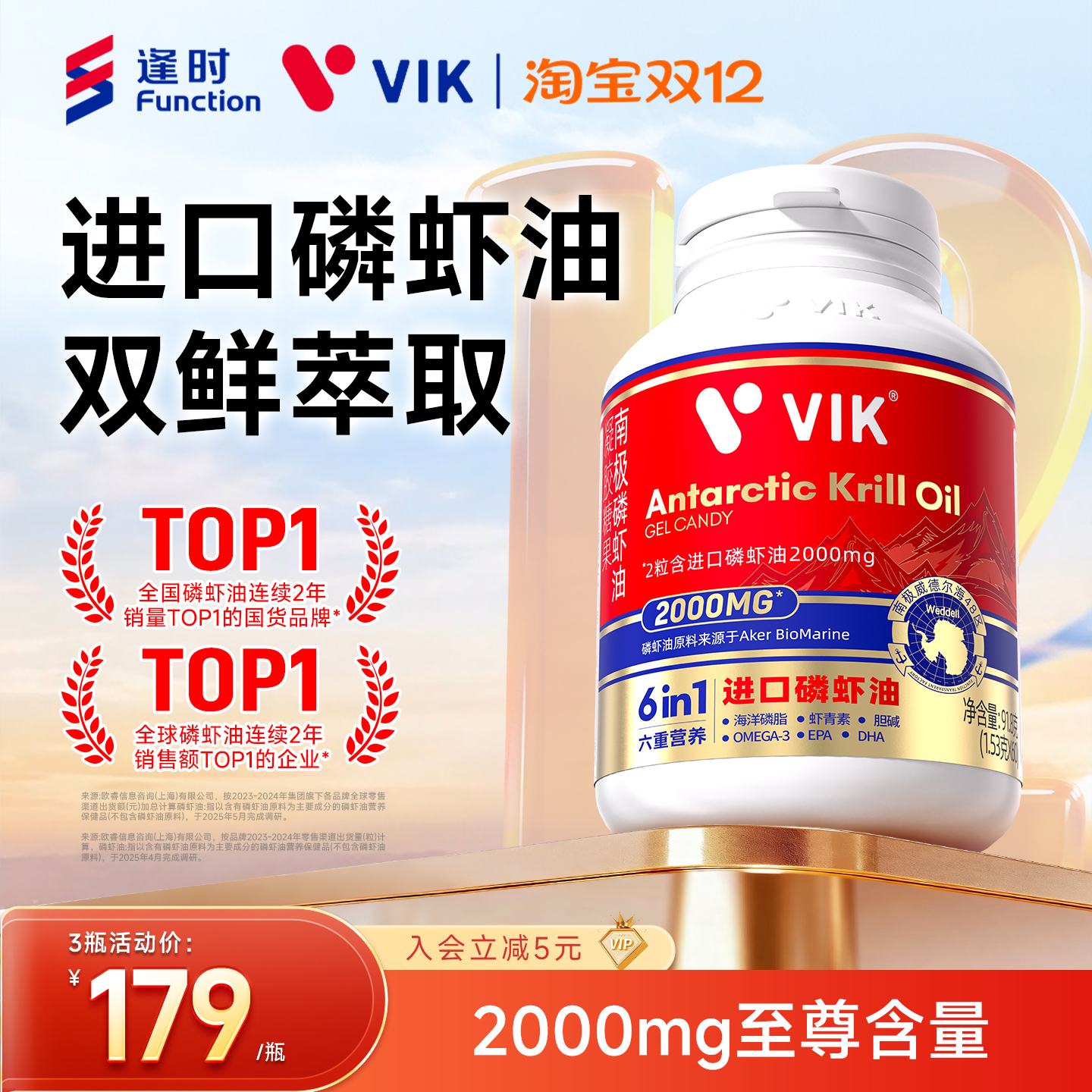 逢时VIK进口南极磷虾油鱼油升级