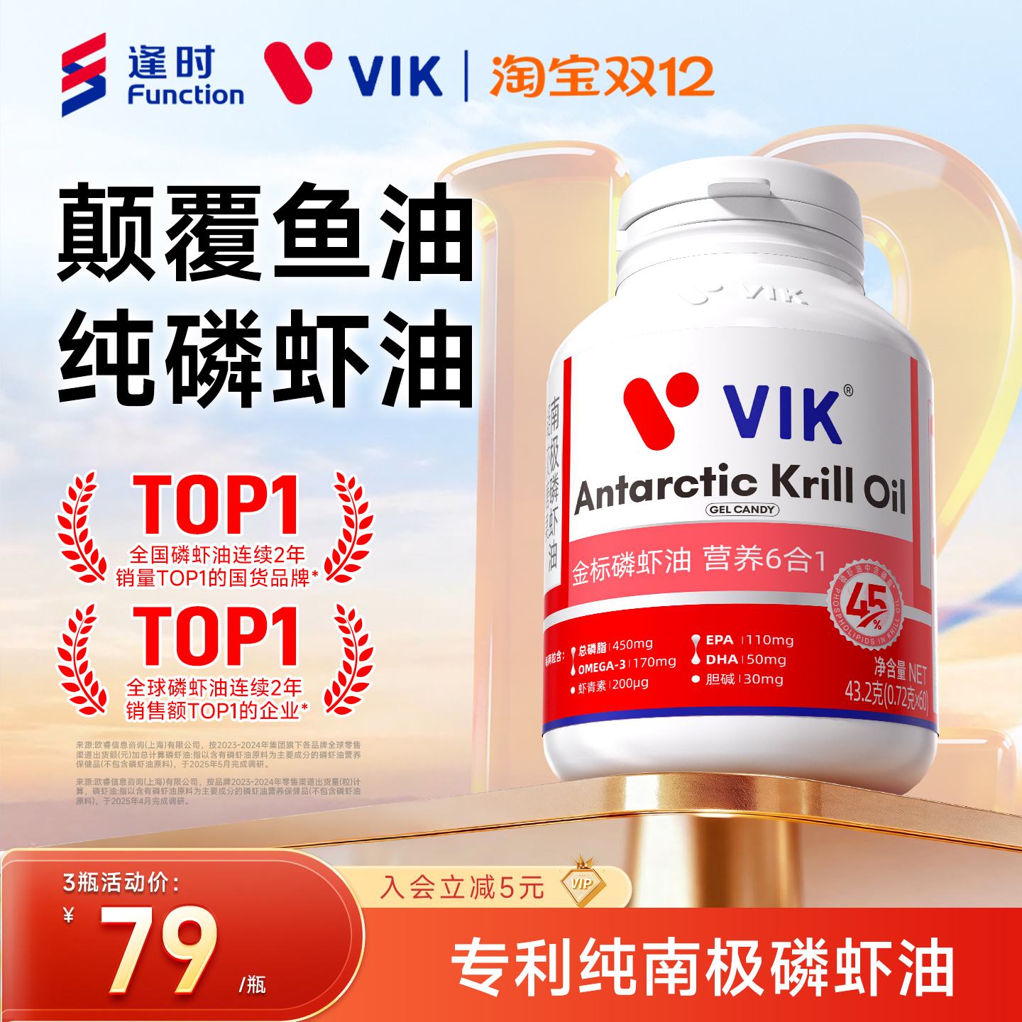 逢时VIK纯南极磷虾油深海鱼油