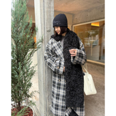 JAC FLEURANT2025秋冬 可拆卸围巾格纹长大衣