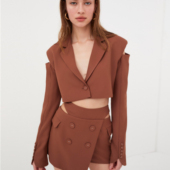 折 Lemons新款 For Love and 秋装 甜酷风高级感高腰Y字半裙套装