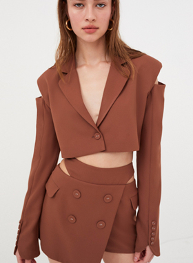 【折】For Love and Lemons新款秋装甜酷风高级感高腰Y字半裙套装