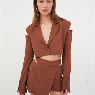 【折】For Love and Lemons新款秋装甜酷风高级感高腰Y字半裙套装