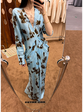 PETRE COR 25AW 高级褶间连袖连衣裙