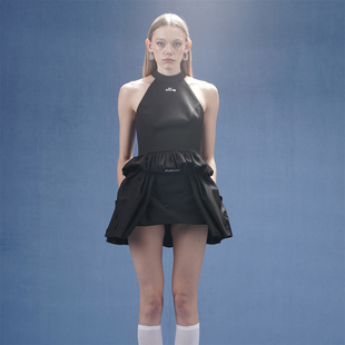 黑色立体花苞挂脖背心高级百搭木兰 4MILE设计师品牌 折