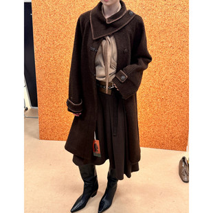 【新品】PALAVAS空港奥德赛大衣翻领复古外套温柔风羊毛大衣原创