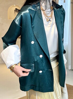 5折 JEJIA绿色西装外套 Manoush金色百褶半裙ports1961真丝上衣