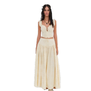 国现For Love and Lemons24春夏新款 田园菲菲边上衣半身裙