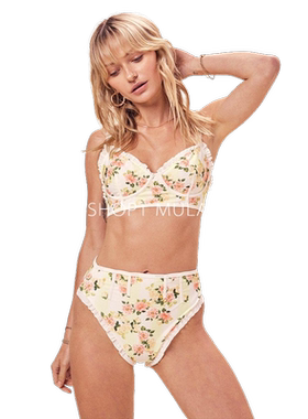 【泳衣XS】For Love and Lemons 背扣分体比基尼泳衣钢圈
