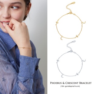 INCH 女 EDITION简约镶钻星星月亮太阳新月手链气质精致百搭时尚