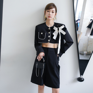 PURA秋冬 ARTE 双蝴蝶小香风短外套格子山茶花郁金香短裤 折