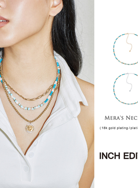 木兰 INCH EDITION 新款海的女儿天然绿松石项链轻奢小众复古链