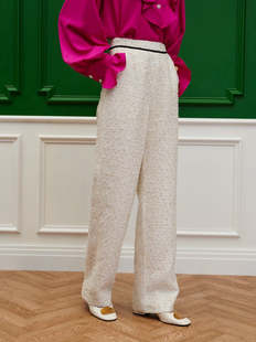 【折】L Sister Jane 设计感小香风纹理阔腿裤