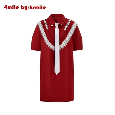 【折】4mile 25ss 蕾丝拼接polo连衣裙