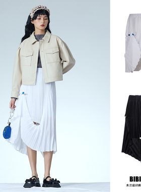 【折】木兰 BIBILEE 2R秋冬设计师新款褶皱镂空不规则设计