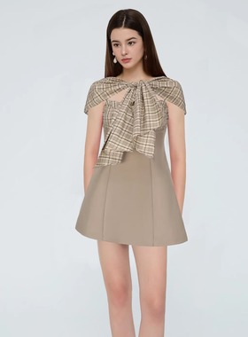 ESTER HSU 25AW 披肩装饰蝴蝶结吊带连衣裙