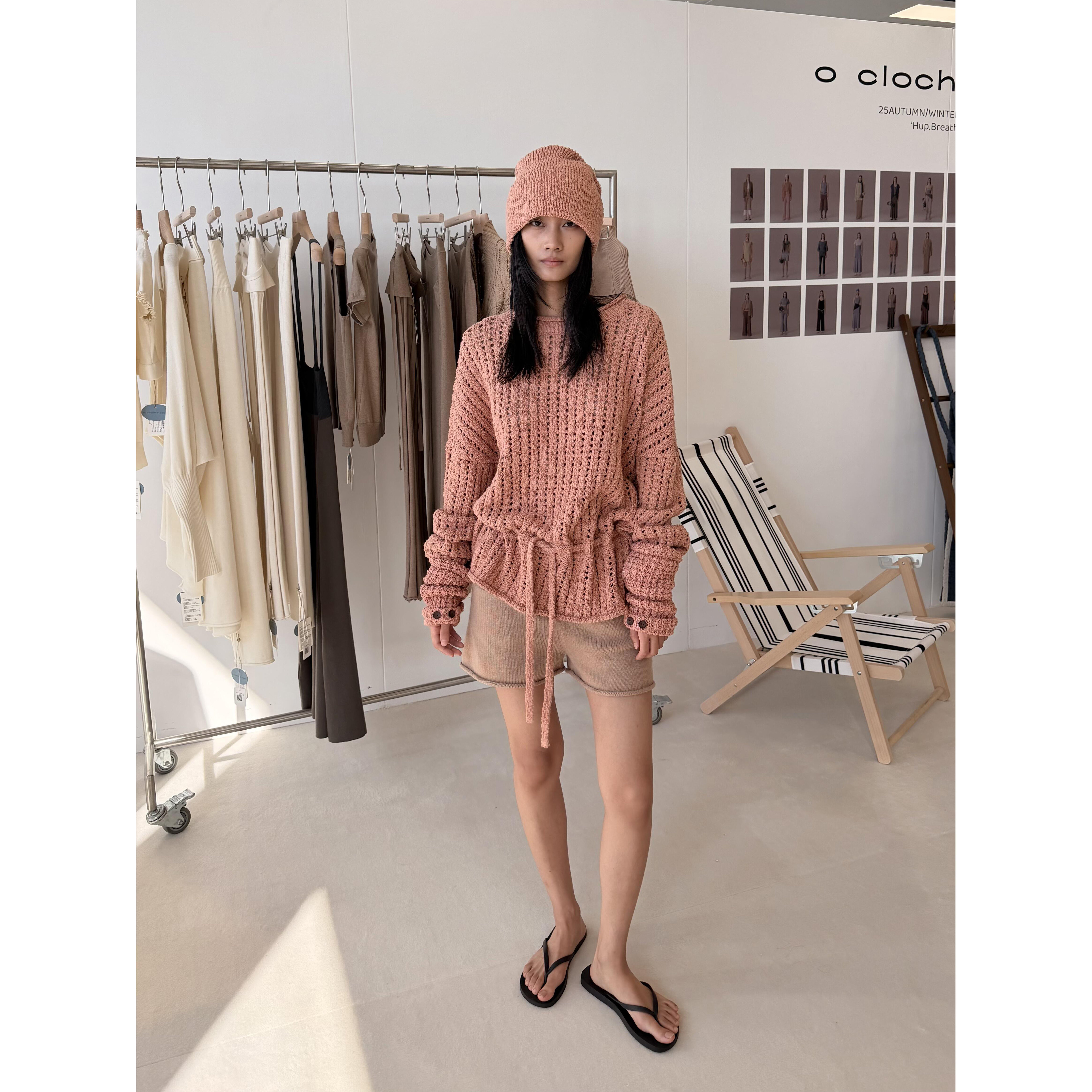 o cloche code 25年 大肚棉抽绳长袖 粗针短裤 大肚棉翻边帽