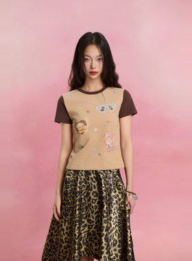 SOFITTE 25ss 蓝色手工钻石印花 短袖T恤