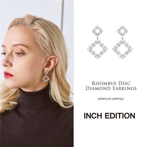 INCH EDITION 22新款闪光少女菱形耳坠耳饰时尚ins百搭女木兰