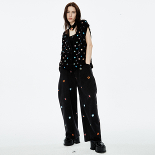 亮片星星摇滚针织开衫 春季 设计师NOMANOMAN 马甲 折