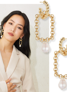 INCH EDITION巴洛克珍珠耳环女秋冬小众丁达尔耳饰2022年新款潮