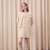 短款 长袖 花边口袋毛衣开衫 EIMISMOSOL2025AW秋冬 无袖 花边连衣裙