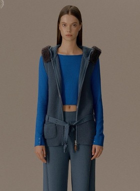 o cloche code__粗针带帽马甲_100%美丽奴羊毛