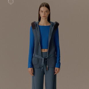 o cloche code__粗针带帽马甲_100%美丽奴羊毛