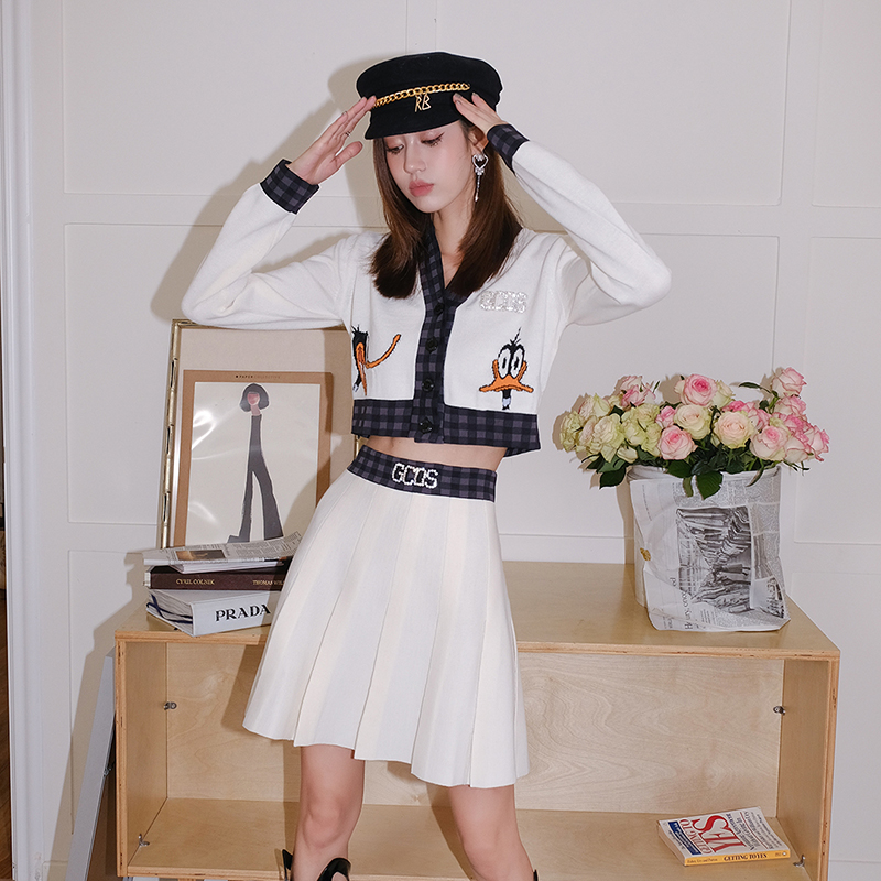 GCDS针织开衫木兰唐老鸭刺绣