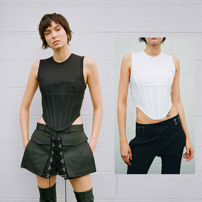 Dion Lee2J设计师春夏新款鱼骨塑身衣腰封无袖背心上衣女木兰补贴