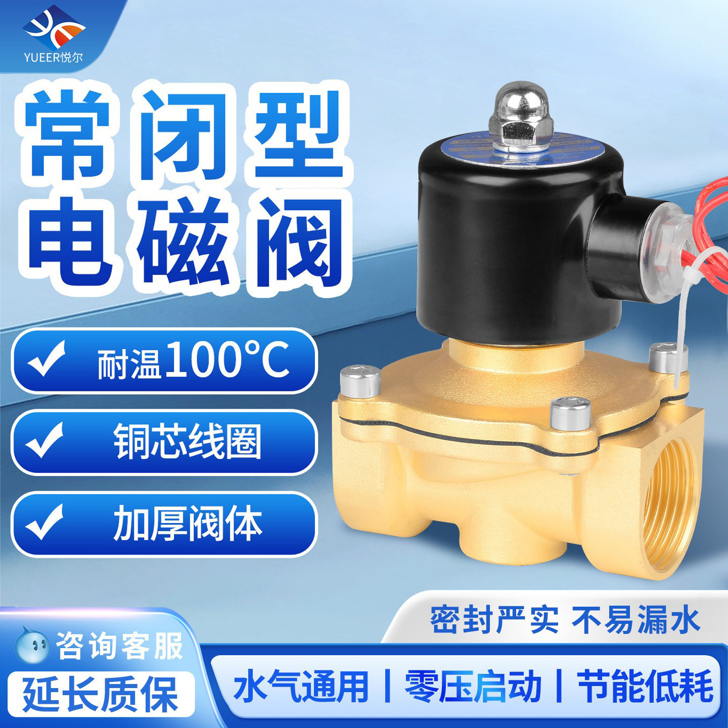 高温电磁阀220v24v自动浇水灌溉阀控制管道开关常闭智能电子阀门