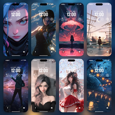 高清手机动漫壁纸唯美插画场景人物女生卡通图集苹果安卓华为壁纸