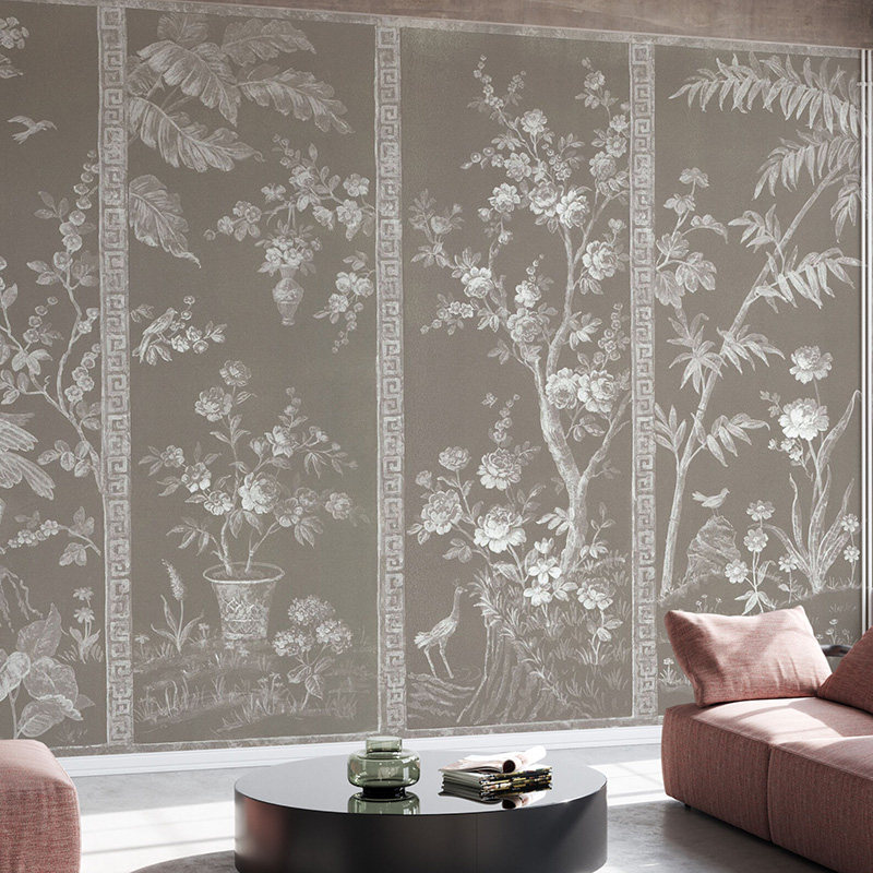 瑞典原装进口定制壁画meandia美式轻奢现代简欧复古花鸟背景墙纸