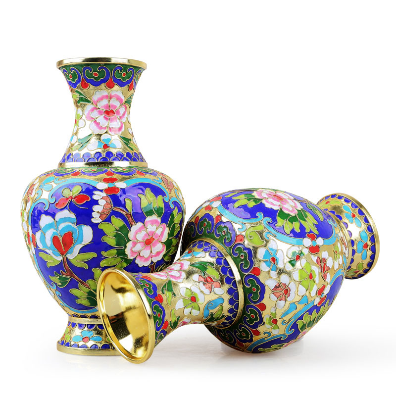 景泰蓝摆件铜胎掐丝龙凤花瓶北京特色工艺品外事礼物结婚纪念品