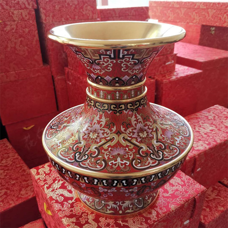 景泰蓝花瓶盖碗尊北京特色礼品摆件客厅家居饰品张向东作品