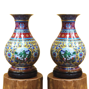 景泰蓝花瓶工艺品摆件燕京八景掐丝珐琅家居商务公司开业外事礼物