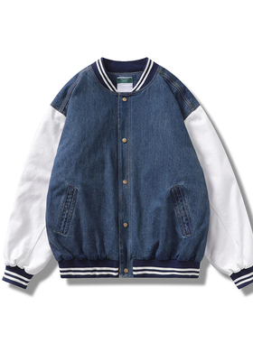 Camdrce × Drive Straight联名水洗牛仔拼接棒球服棉服厚外套2.0