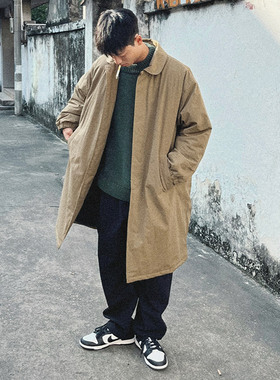 DRIVESTRAIGHT 23AW支线日系加厚巴尔马肯风衣棉服外套男女中长款