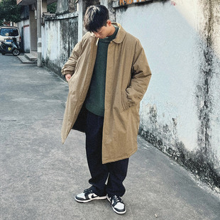 DRIVESTRAIGHT 23AW支线日系加厚巴尔马肯风衣棉服外套男女中长款