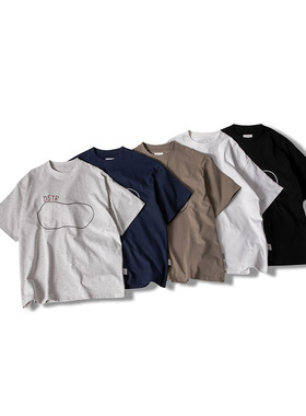 DRIVESTRAIGHT 主线夏季日系纯色主题印花短袖潮流宽松休闲男DSTR