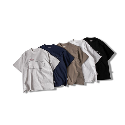 DRIVESTRAIGHT 主线夏季日系纯色主题印花短袖潮流宽松休闲男DSTR