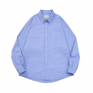 DRIVESTRAIGHT：主线25AW日系休闲简约高密百搭纯色长袖插袋衬衫