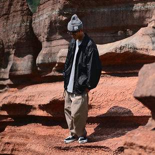 DRIVESTRAIGHT 24AW日系休闲印花防水双层翻领教练夹克外套男DSTR