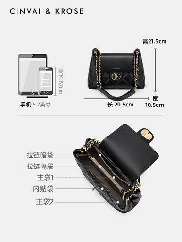 CinvaiKrose Сумка через плечо, сумка подмышку, сумка на одно плечо, из натуральной кожи