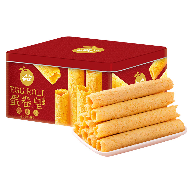 富崎乐原味港式蛋卷皇老式手工鸡蛋卷酥解馋休闲零食小吃送礼礼盒