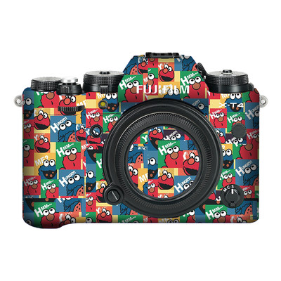 富士xt4相机全包贴膜卡通迷彩DIY