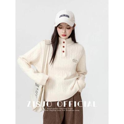 2025秋冬新米白色半款高领织针织衫，冬季保暖加厚设GT-3F307，下