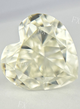 心形冰花切米黄色锆石裸石 戒指吊坠首饰镶嵌用主石爆款轻奢高级