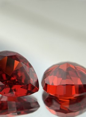 冰花切高碳钻宝石梨形切割锆石璀璨帕德玛色未镶嵌定制戒指主石