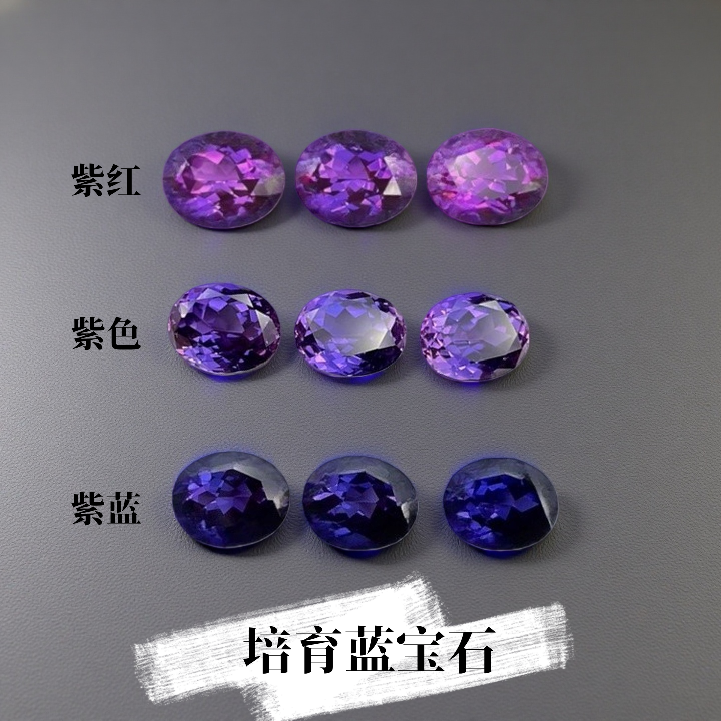 培育紫色蓝宝石 蛋形人造宝石裸石 珠宝首饰加工镶嵌用